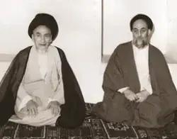 صورة العلامة الطباطبائي وآية الله السيد محمد هادي الميلاني